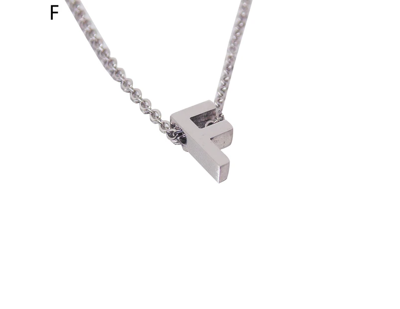 Women Necklace Letter Shape Unisex Smooth Alloy Men Pendant for Gift F
