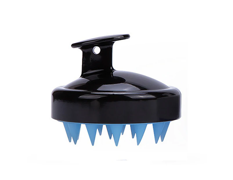 Nirvana Scalp Massage Brush Deep Cleaning Remove Dandruff Silicone Anti-Slip Shower Shampoo Comb for Home-Black-Blue