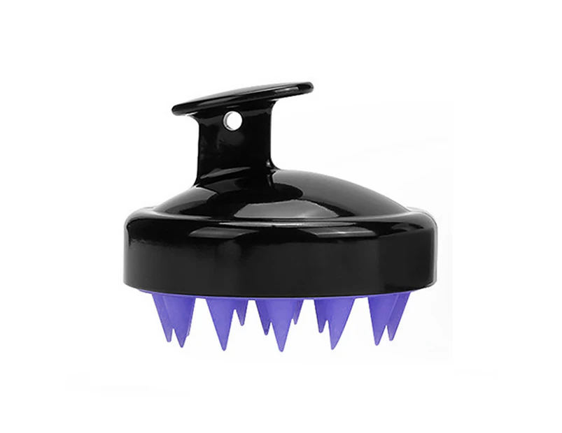 Nirvana Scalp Massage Brush Deep Cleaning Remove Dandruff Silicone Anti-Slip Shower Shampoo Comb for Home-Black-Purple