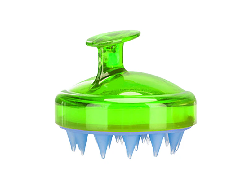 Nirvana Scalp Massage Brush Deep Cleaning Remove Dandruff Silicone Anti-Slip Shower Shampoo Comb for Home-Transparent Green