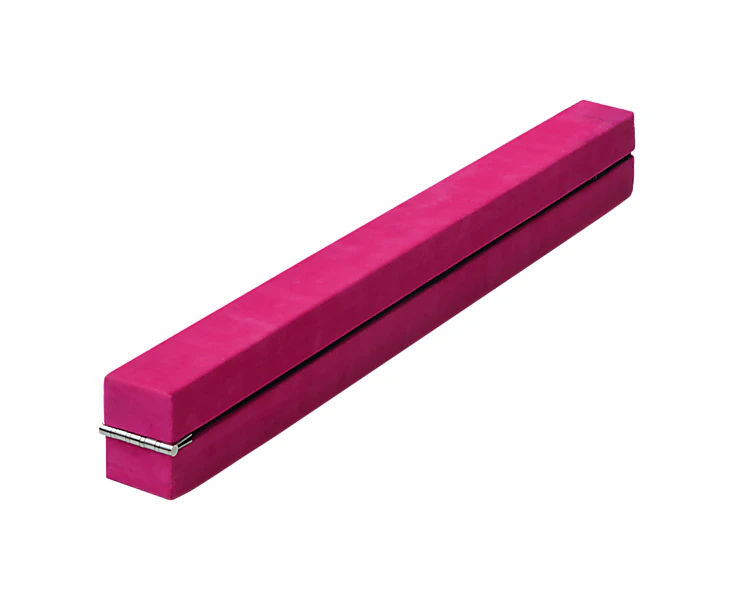 2.2m Gymnastics Folding Balance Beam Pink Synthetic Suede