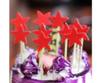 10Pcs Five-pointed Star Shaped Glitter Cake Topper Party Dessert Cupcake Decor