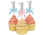 10Pcs Number 1 Glitter Cake Toppers First Birthday Party Dessert Cupcake Decor