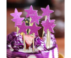 10Pcs Five-pointed Star Shaped Glitter Cake Topper Party Dessert Cupcake Decor