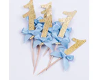10Pcs Number 1 Bowtie Cake Topper Wedding Baby Shower Birthday Party Decoration