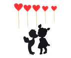 3 Set Cake Topper DIY Decorative Love Heart Sweet Lovers Cupcake Insert Card for Valentines Day