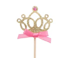 10Pcs Cake Topper Exquisite Wide Application Paper Shiny Rhinestone Tiara Pastry Decor for Home