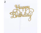 1Pc Happy Birthday Dessert Cake Topper Inserted Card Party Favors Decoration