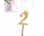 Cake Numeral Topper Crown Style Dazzling Acrylic Number Cake Topper Anniversary Birthday Party Decoration for Home
