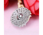 1Pc 17mm Glitter Zircon Round With Cross Shape Decorative Buttons With Metal Loo