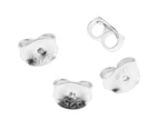 4 Pieces Pack 925 Sterling Metal Earring Backings Safety Stopper