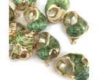5Pcs Green Conch Shape Shell Pendant Gemstone Charms for DIY Necklace Anklet Sewing Craft Jewelry Accessory