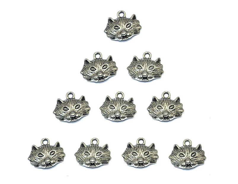 10pcs Antique Tibet Silver Alloy Wolf Face Head Charms for Jewelry Making