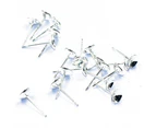 20 Pcs Earring Earstud Post Pin Flat-Pad Findings Brass Silver Pated Round