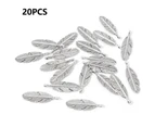20Pcs Feather Pendant Zinc Alloy Key Chain Feather Pendant Crafting DIY Making Accessory