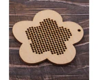 DIY Wooden Shapes Flower Shaped Blank Pendant for Counted Cross Stitch Kit
