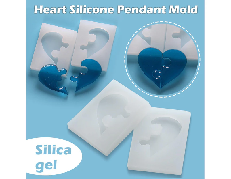 [MG] Puzzle Heart Silicone Pendant Mold Jewelry Resin Accessories DIY Craft Mold