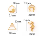 New 4Pc Japen Mount Fuji UV Frame Pendant Open Bezel Setting UV Resin Jewelry Making
