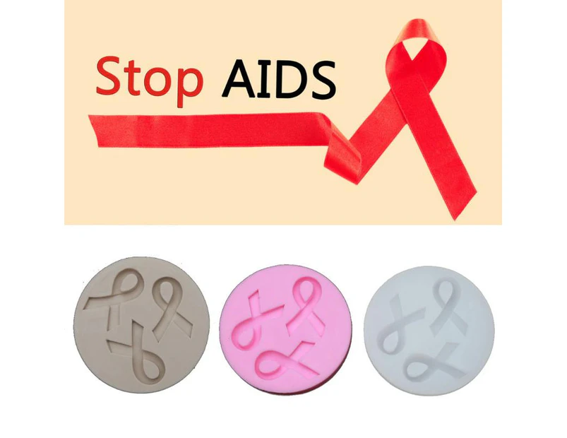 AIDS Cancer Awareness Bow Keychains Silicone Mold Ribbon Bow Epoxy Resin Molds