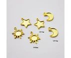 30pcs Metal Frame Star Moon Sun Pendant Open Bezel Setting Cabochon UV Resin Charm Jewelry For Diy Making