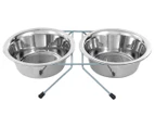 Paws & Claws 750mL Double Pet Bowl w/ Stand - Grey
