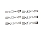 6 Pcs Sliver Stainless Steel Cord End Caps Clasp Lobster Converter Connector