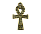 5 Pieces Charm Pendants For Bracelets Ankh Cross 38x21mm Earrings Components For Women Jewelry A11178
