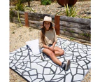 RECYCLED Plastic Outdoor Rug | Jagga Design, 1.8 x 1.8m, Charcoal & White