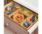 12 x BAMBOO DRAWER ORGANISER 23x15x7cm Trays Kitchen Drawer Storage Box Bin Tr Home Multi Purpose Organiser Home Office Bathroom Pantry Cabinets Shelf