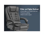 ALFORDSON Office Chair Executive PU Leather Seat with Footrest Grey