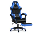 ALFORDSON Gaming Chair PU Leather with Footrest Black & Blue