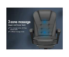 ALFORDSON Massage Office Chair with Footrest PU Leather Grey
