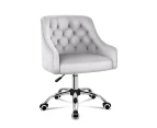 ALFORDSON Velvet Office Chair for Work Mid Back Grey