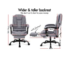 ALFORDSON Massage Office Chair with Footrest Fabric Grey