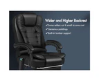 ALFORDSON 8-Point Massage Office Chair with Heated Seat Executive PU Leather Black