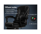 ALFORDSON Massage Office Chair with Footrest Black