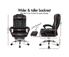 ALFORDSON 8-Point Massage Office Chair with Heated Seat Executive PU Leather Black