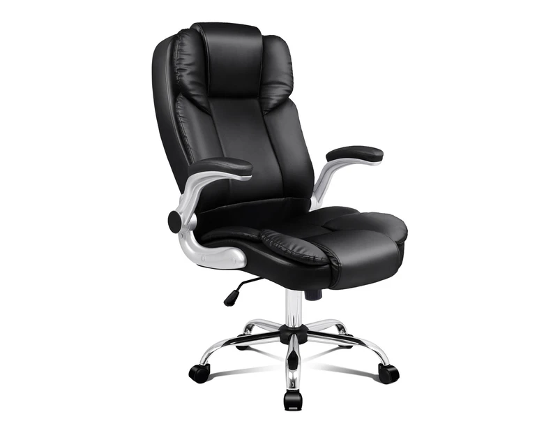 ALFORDSON Office Chair Executive Leather Seat Black