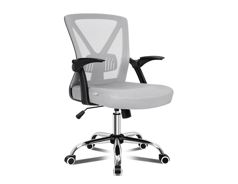 ALFORDSON Mesh Office Chair Tilt Adjustable Mid Back Black & Grey