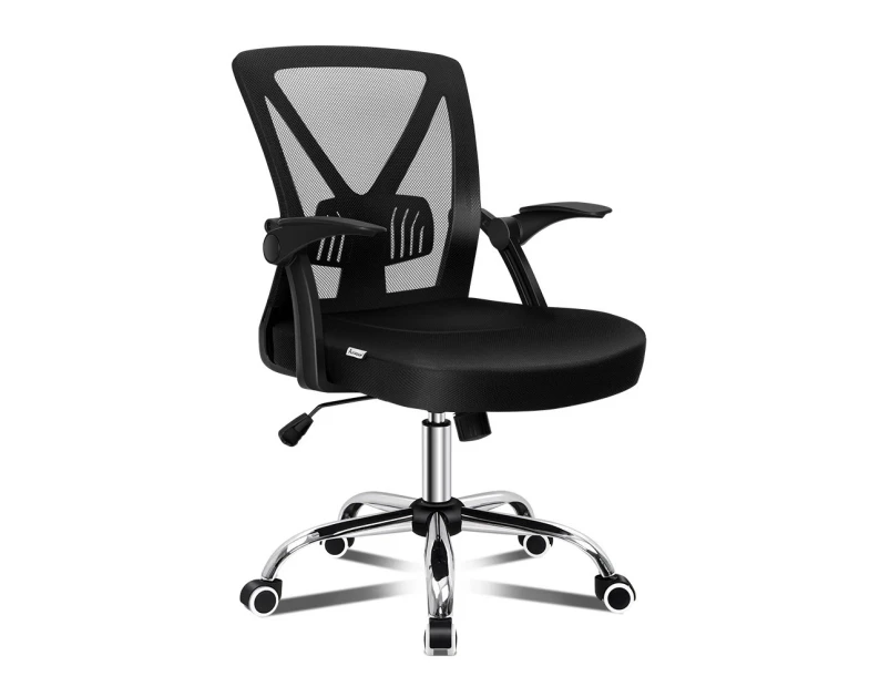 ALFORDSON Mesh Office Chair Tilt Adjustable Mid Back Black