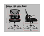 ALFORDSON Mesh Office Chair Tilt Adjustable Mid Back Black