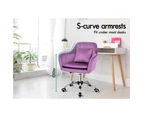 ALFORDSON Velvet Office Chair Orla Purple