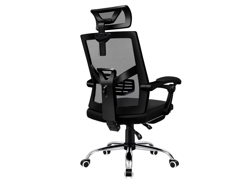 ALFORDSON Mesh Office Chair with Footrest Recline All Black