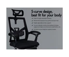 ALFORDSON Mesh Office Chair with Footrest Recline All Black