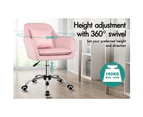 ALFORDSON Velvet Office Chair Orla Pink