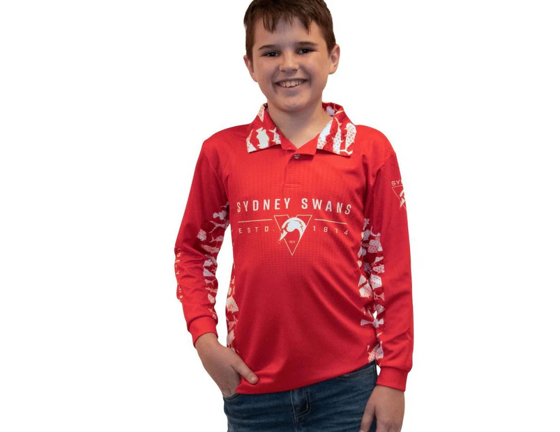 Sydney Swans Youths Reef Runner Collared Fishing Shirt