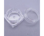 2Pcs Empty acrylic clear square jar cosmetic container with screw cap (Circular)