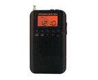 HRD-104 Digital Radio Practical 40mm Driver Speaker 1.3 Inch LCD Display FM/AM Portable Radio for Cycling - Black