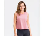Bonivenshion Women's Sleeveless Workout Tank Crop Sports Shirts Quick Dry Yoga Tanks Tops Racerback Running Crop Tops-Pink