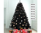 Black Christmas Tree 6FT/1.8M Fluffy Tips Metal Stand Easy Assemble Xmas Party